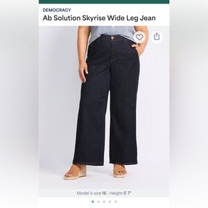 Democracy Dark Indigo Wide Leg Jeans